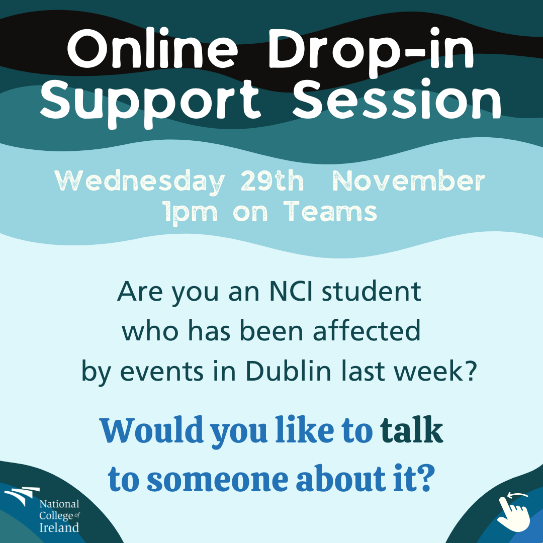 Poster for Counselling Drop-in session detailed in article