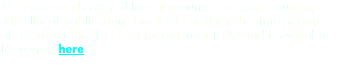 NCI continued covered lots of ground in research output, a full list of publications by all NCI staff for the time period of this report has been extracted from TRAP and is available for review here.