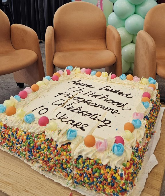 A birthday cake: Area Based Childhood Programme celebrating 10 years