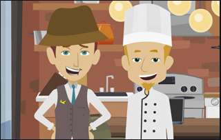 Cully and Sully in cartoon form