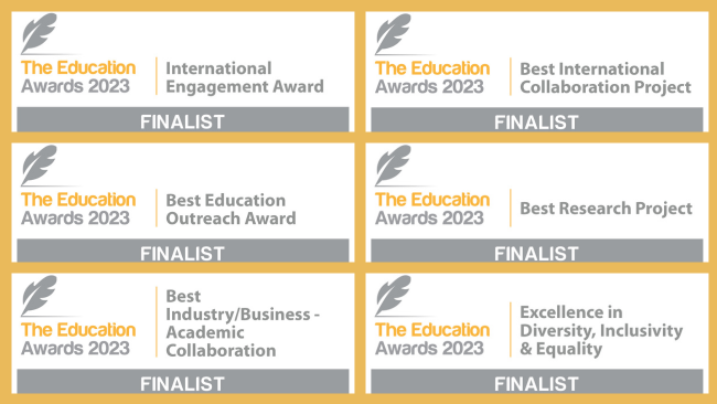 Education Awards FINALIST banners for 6 NCI projects