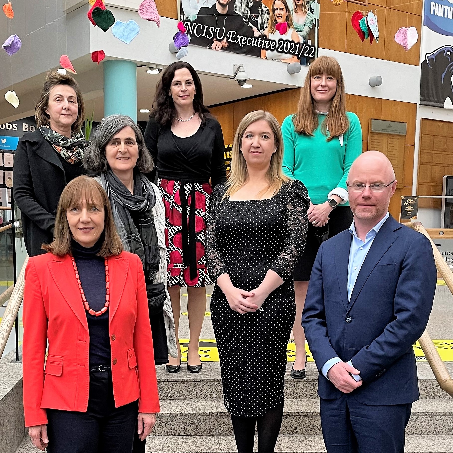 Minister for Health Stephen Donnelly with Gina Quin, president of NCI and representatives of the Community Families programme