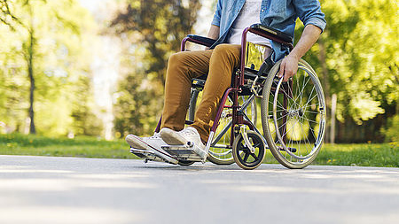 Student in a wheelchair