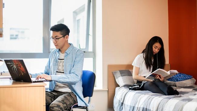 NCI students studying in their accommodation