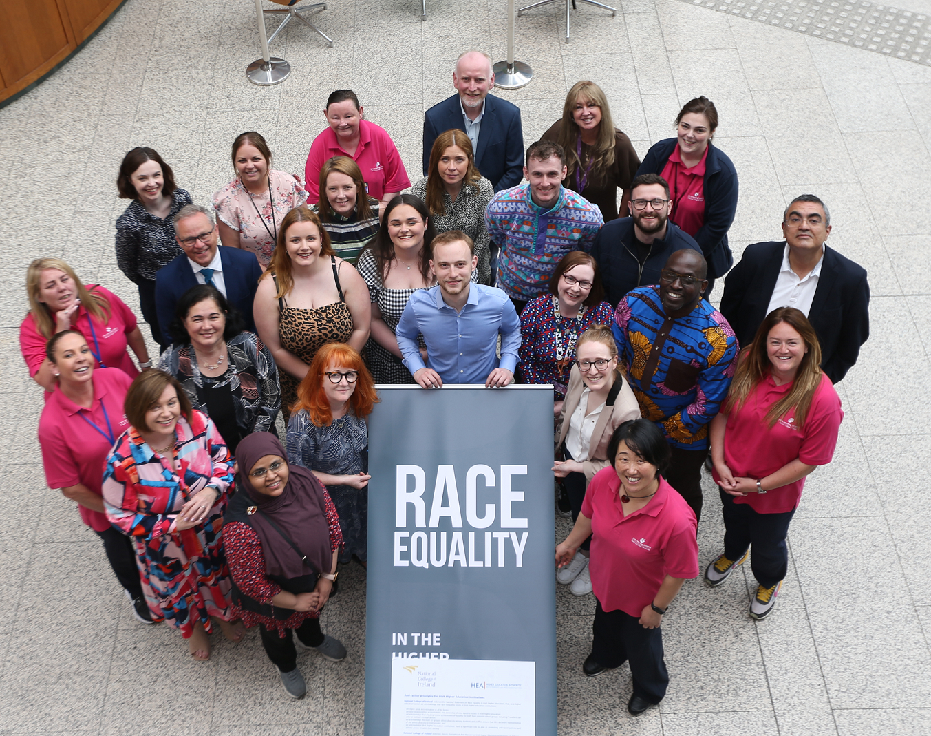 Dr Jennie Rothwell HEA joins Athena Swan SAT and other NCI staff to mark the signing of Anti-Racism Principles