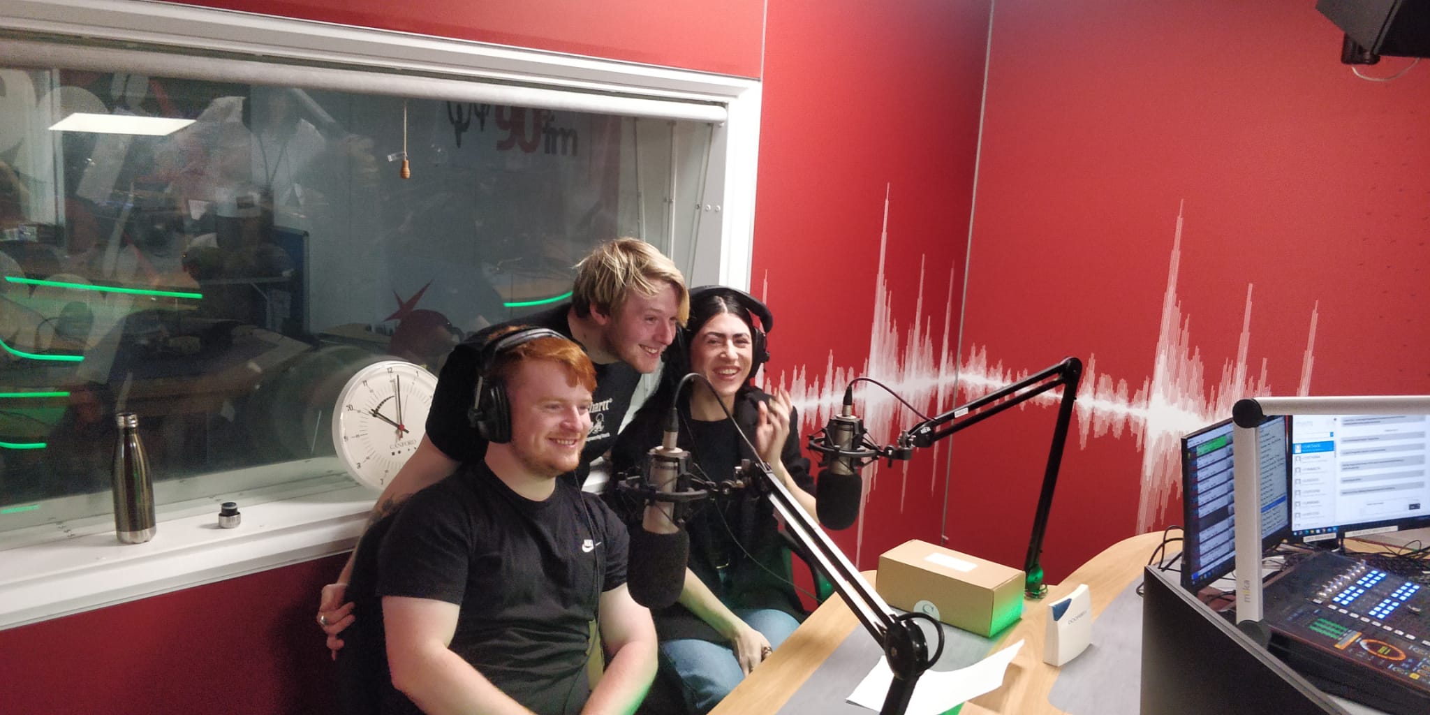 Sean McDonald, Dylan Garbutt and Mia Kidd in the Near FM Studio