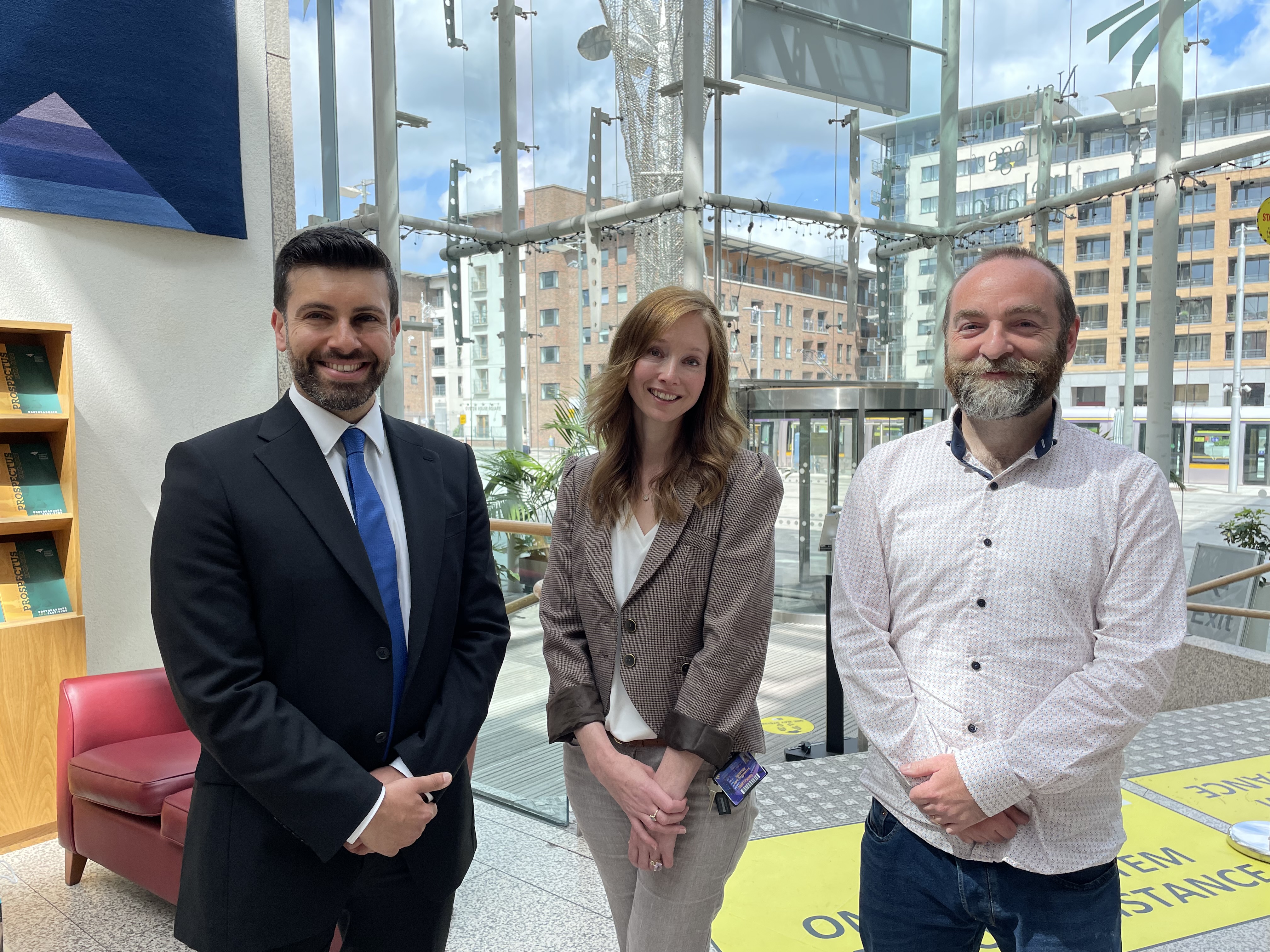 Dr David Mothersill, Dr April Hargreaves, Dr Gerard Loughnane, all lecturers in Psychology and founders of SAMI lab, photographed at National College of Ireland.