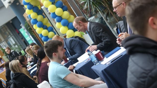 Female student at careers fair