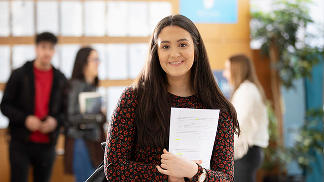 Female student at careers fair