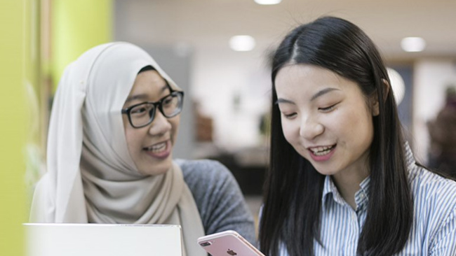 NCI students studying together