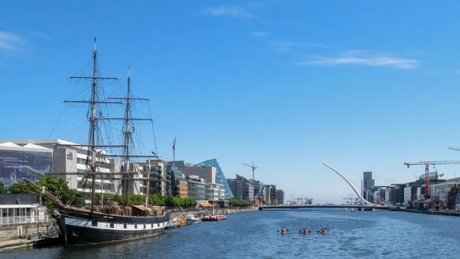 Ship on the River Liffey in Dublin