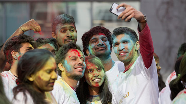 NCI international students celebrate Holi