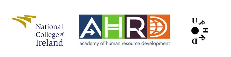 Logos of National College of Ireland, the Academy of Human Resource Development and the UFHRD