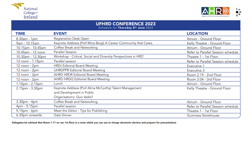 UFHRD Conference Schedule